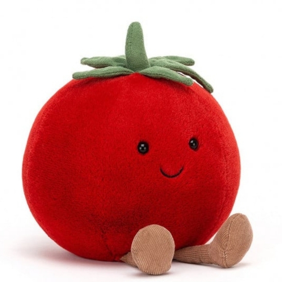 Jellycat Amuseable 7x6" Tomato Soft & Plush Red and Green BNWT Authentic - Picture 1 of 7